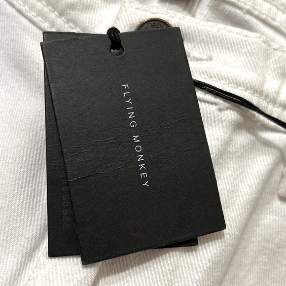FLYING MONKEY White high rise crop jeans Raw Hem NWT - Picture 6 of 9